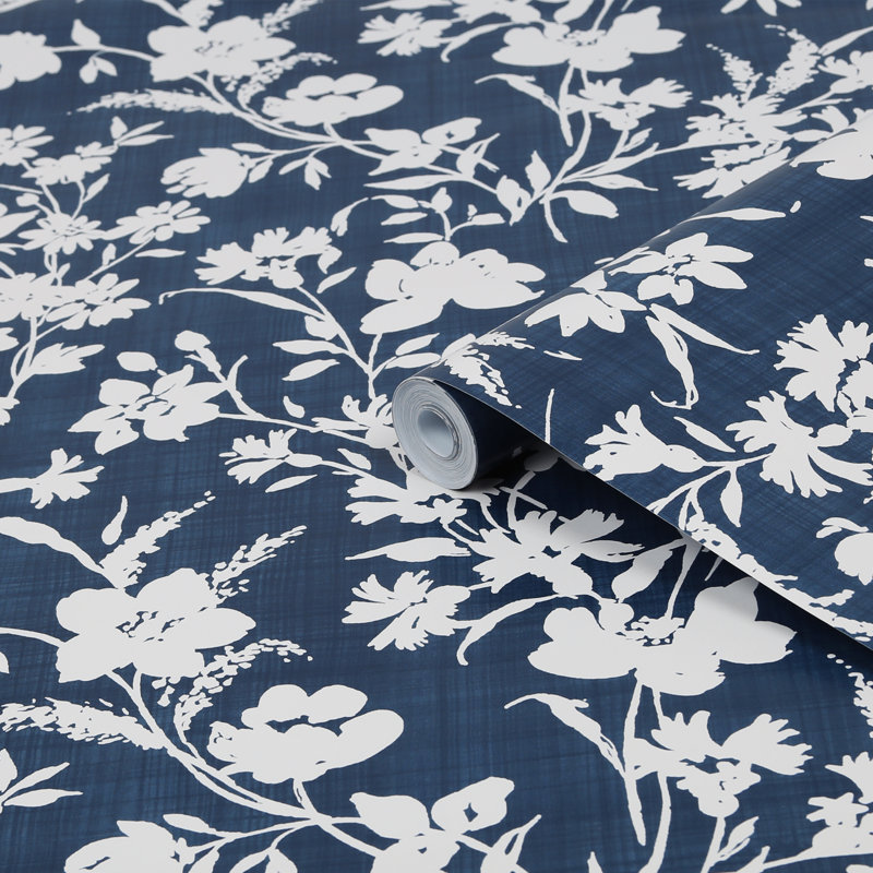 Papier peint Laura Ashley Rye, Bleu bruine marine minuit