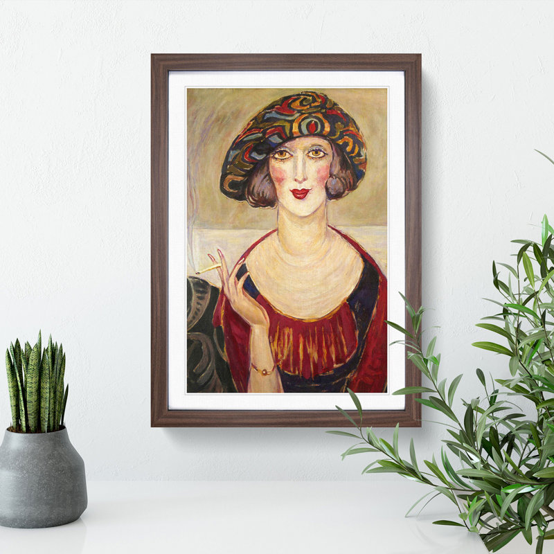Danish Girl by Gerda Wegener - Picture Frame Painting, 65cm H x 48cm W x 2cm D, Walnut Framed