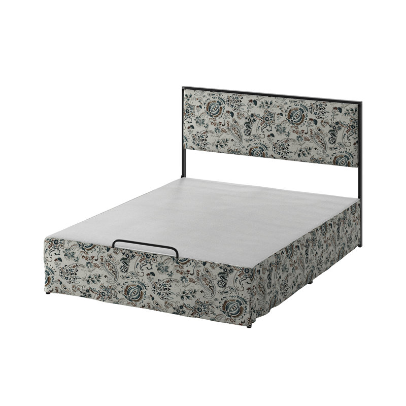 Neilius Upholstered Platform Bed with Washable Slipcover, Queen, Pattern Traditional