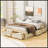 Queen Size Platform Bed With 6 Storage Drawers-768012448