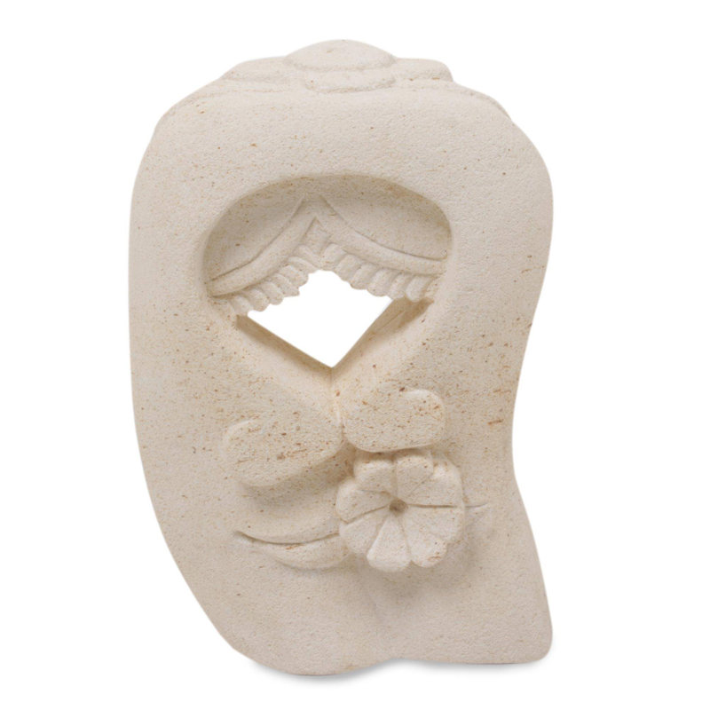 Sculpture grès fleur baiser Anatoli