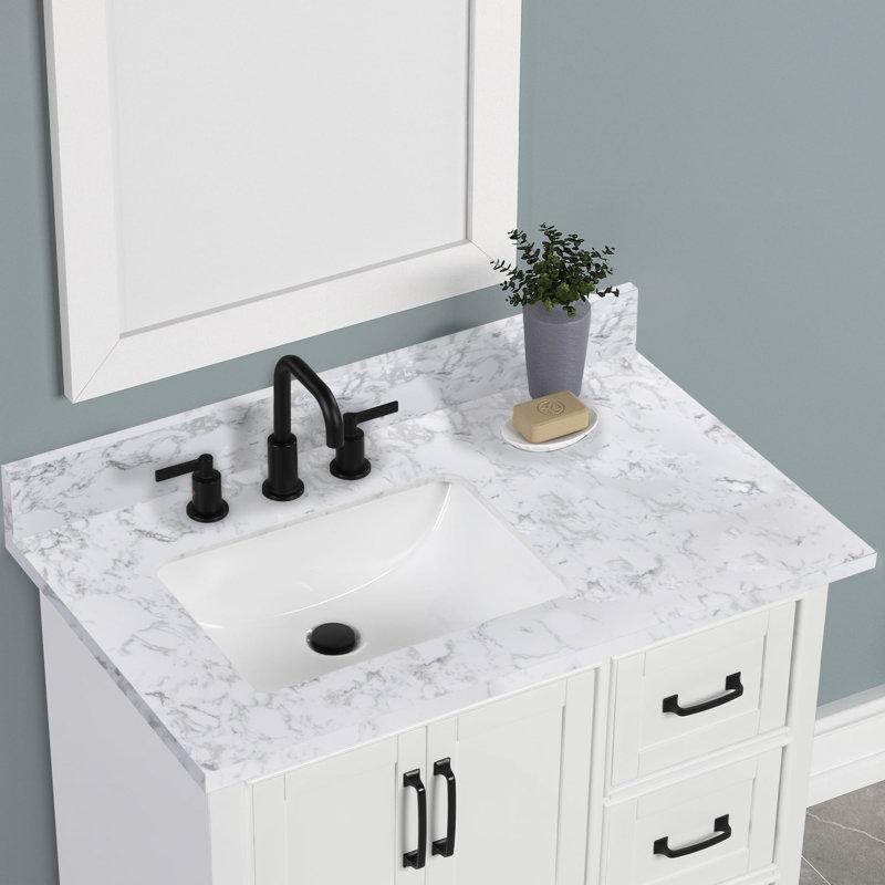 36'' Stone Single Bathroom Vanity Top with Sink