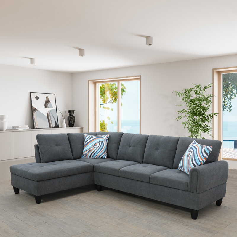 Almarie 97" 2 - Piece Upholstered Sectional, Left Hand Facing, Dark Gray