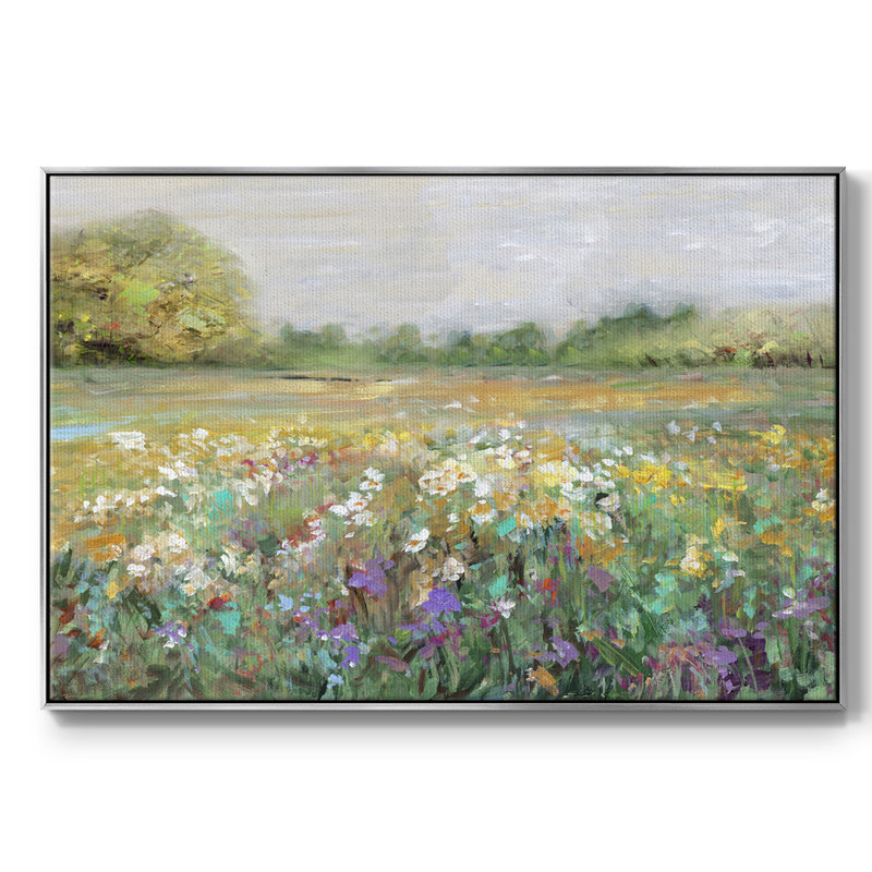 «Country Meadow», reproduction d'art sur toile, Argent, H 27 po x l 41 po x P 2 po