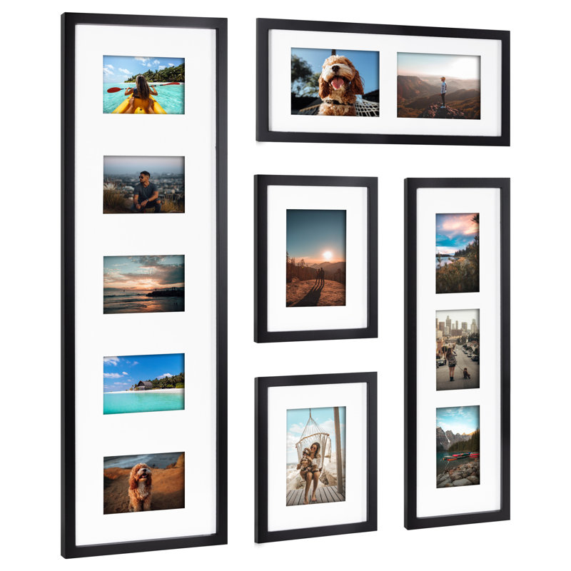 Edenfield Black Matte Picture Frame - Set of 5 with Mat