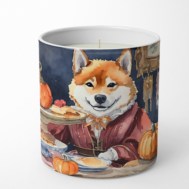 Pumpkin Pie Scented Tumbler Candle with Ceramic Holder