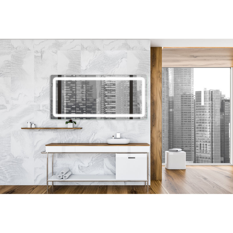 Porphyrion Metal Flat Wall Mirror, 60" W x 35" H