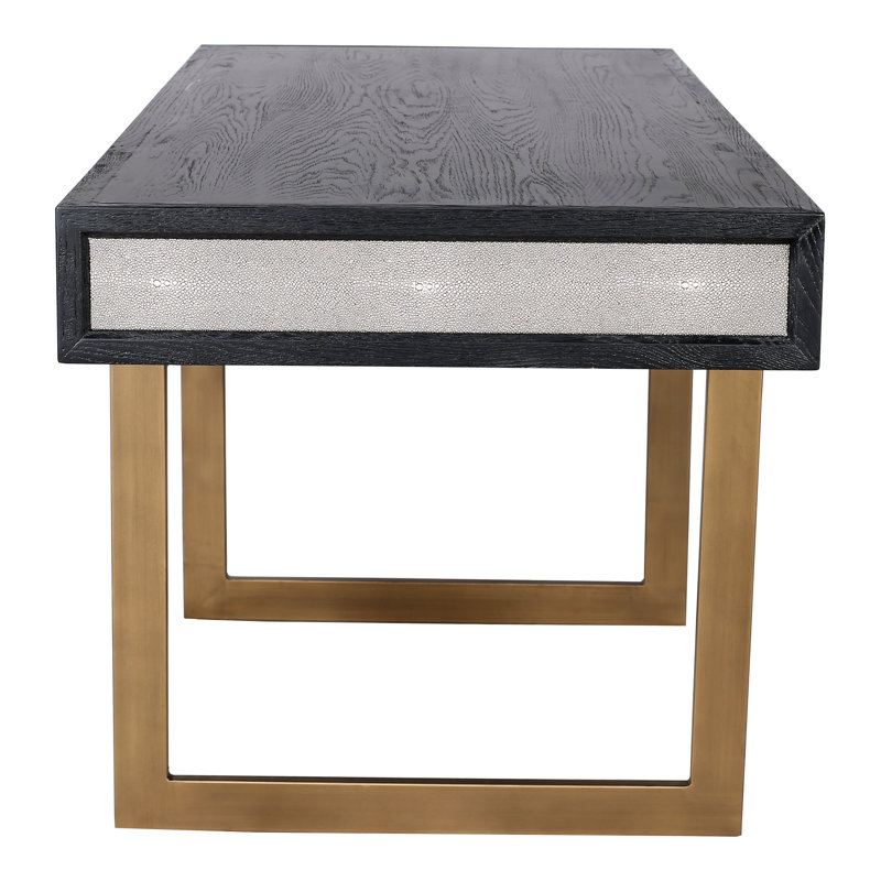 Desk, Gray/Gold