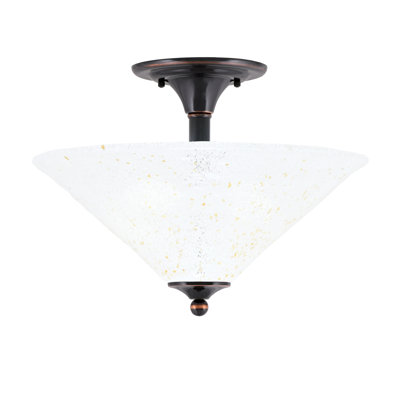 Plafonnier semi-encastré 2 lumières