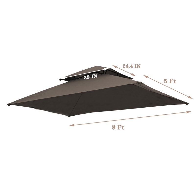 Auvent de remplacement pour abri de jardin, Brun