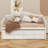 Modern Wooden Daybed with Trundle, Storage Drawers & Upholstered Button Tufted Backrest-313780832