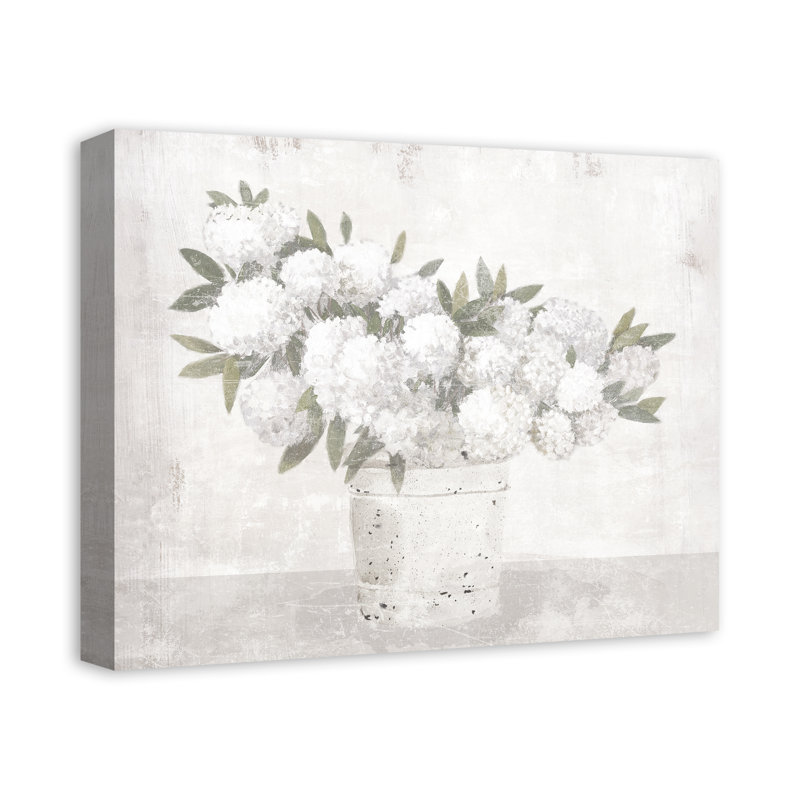 " White Hydrangeas " Painting Print, 16" H x 20" W x 1.25" D