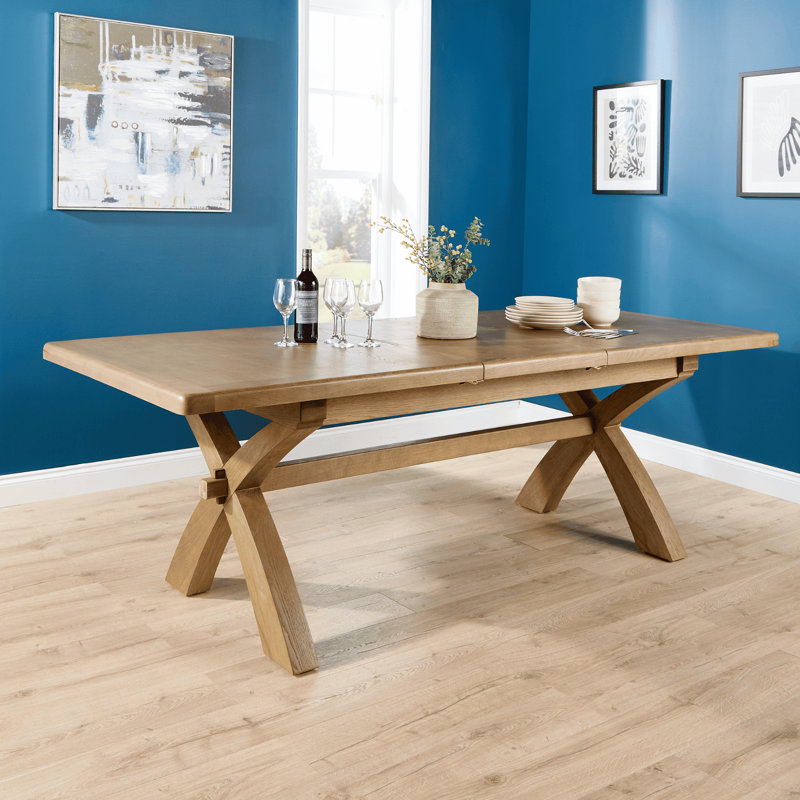 Ciro 2.3m Oak & MDF Veneer Extending Dining Table, 78cm H x 180cm W x 100cm D