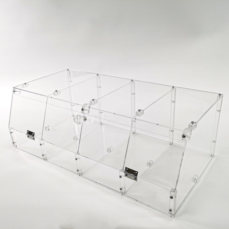 Clear Acrylic Rectangular Stackable Organizer with 4 Compartments