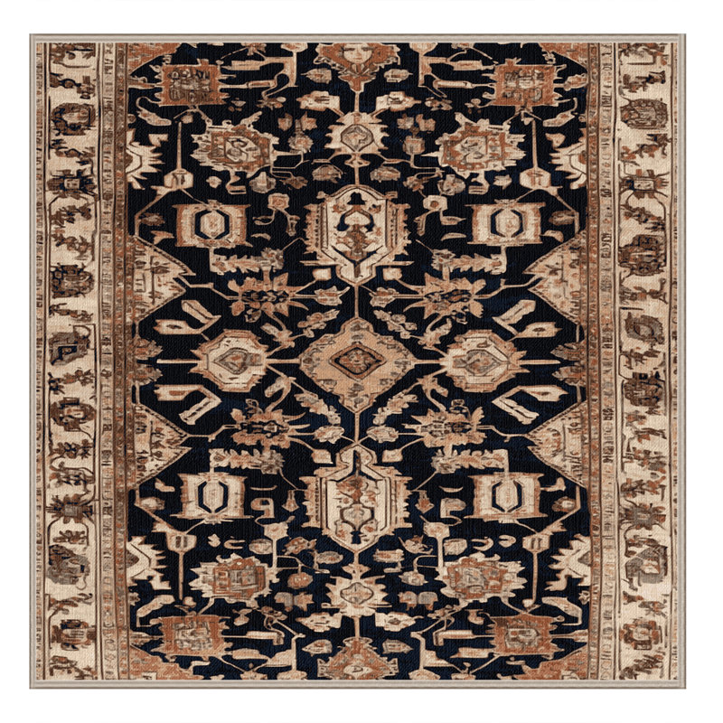 Tapis brun lavable à la machine, Carré 7 pi