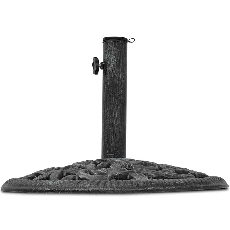 Socle de parasol d'extérieur en fonte noir et vert, Noir/vert