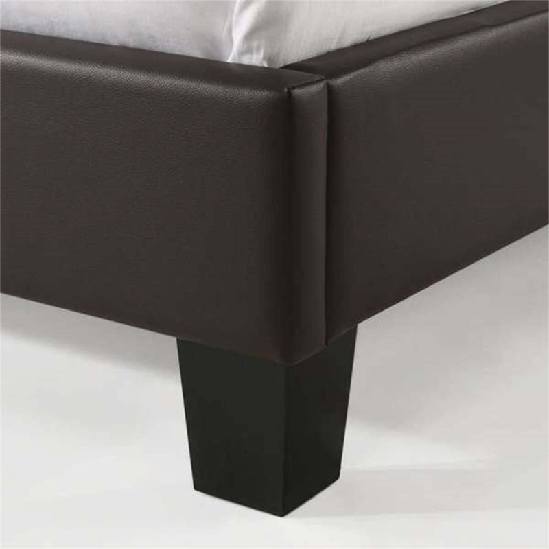 Lit simple d'angle avec design innovant, capitonnage à boutons, ports USB et lumières à capteur pour une chambre à coucher surélevée Julesburg