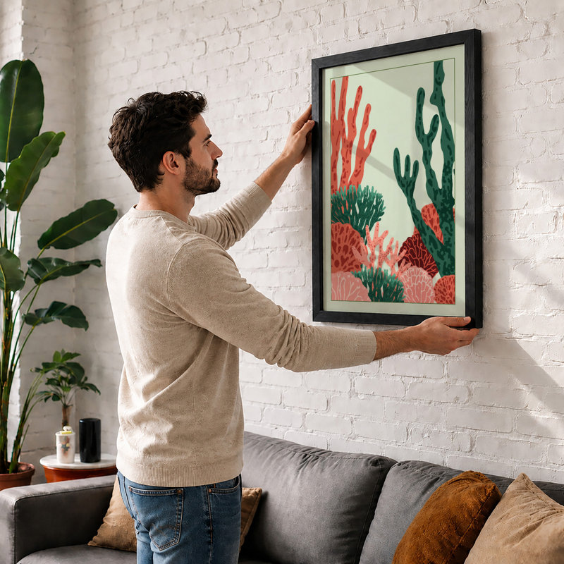 Desert Garden Botanical - Framed Print, Unframed, A4 - 29.7 x 21.0 cm