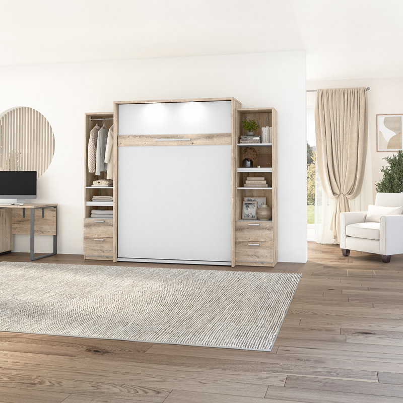 Lit Osterman, Double, Brun rustique / Blanc
