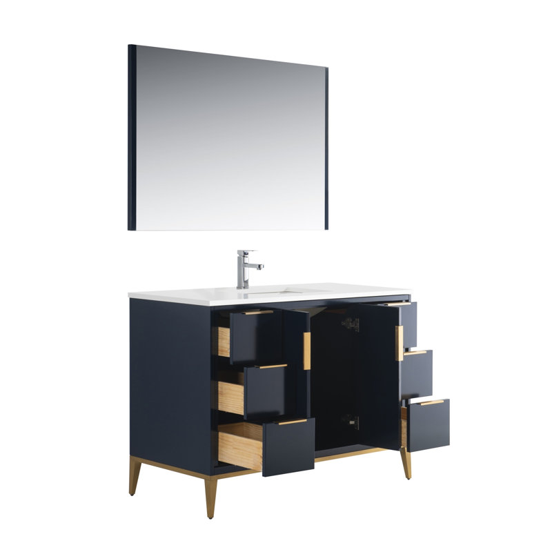 Ensemble de meuble-lavabo simple 48 po Brooksby, Bleu
