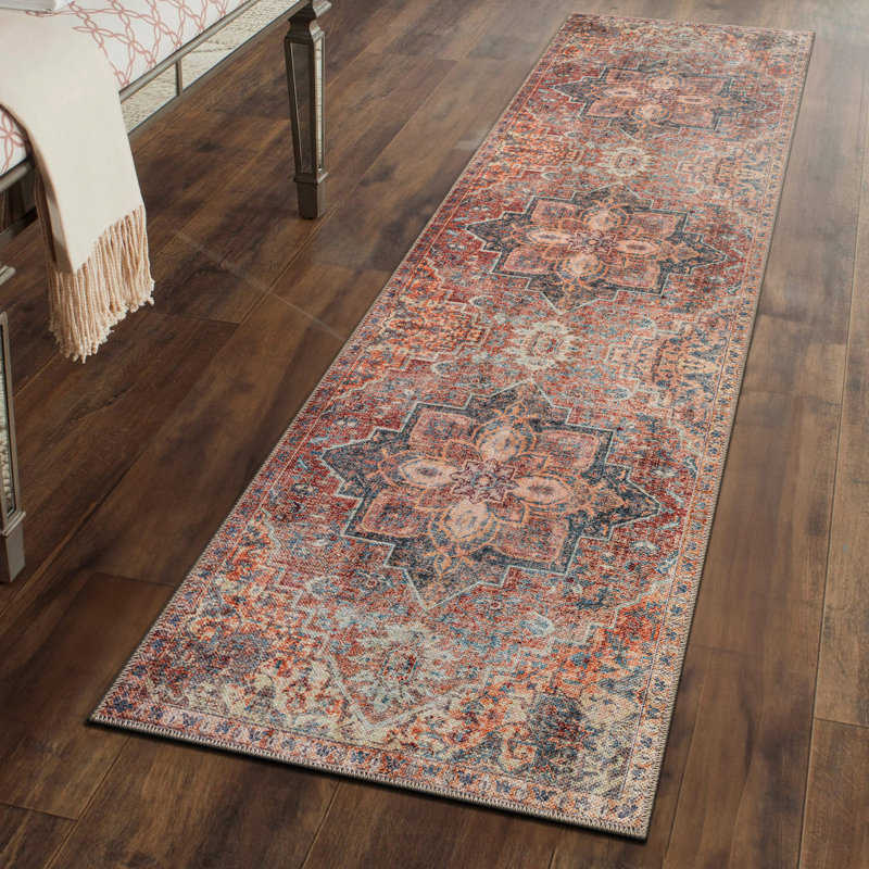 Savina Multicolor Traditional Rug – Washable Flatweave Construction With Non-Slip Backing, Rectangle 10' x 14'
