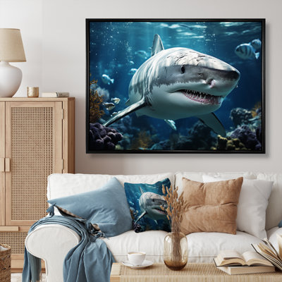 " Teal Gray Shark Marine Symphony "