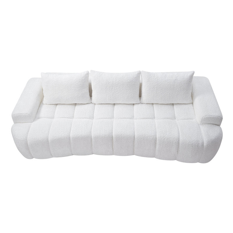 Très grand canapé modulaire incurvé de 100 po à l'avant compressé, canapé Boucle 3 places en forme de nuage avec mousse à haute résilience, facile à déplacer et à expédier, canapé surdimensionné moderne pour le salon
