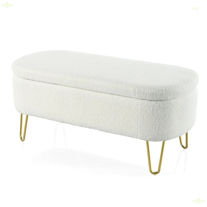 Banc de rangement ovale pour chambre à coucher au bout du lit