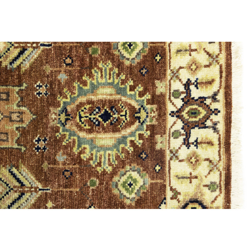Tapis de couloir orange en laine noué à la main 2 pi 6 po x 8 pi 1 po Remiyah