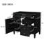 Meuble-lavabo de 36 po sans lavabo supérieur, armoire de rangement de salle de bain avec 2 tiroirs et un tiroir basculant, structure en bois massif-800908333-800908331-800908335