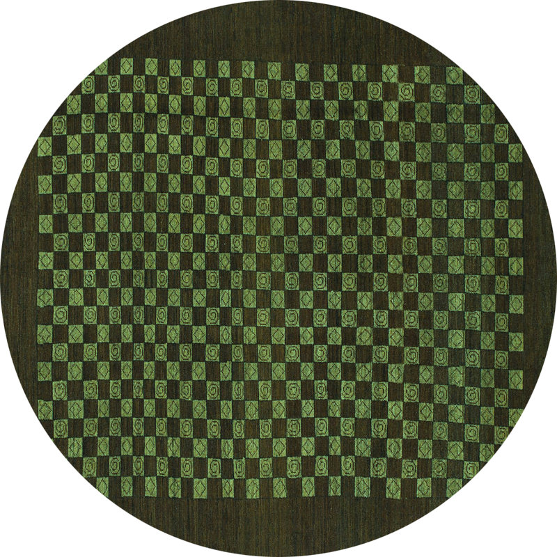 Performance Checkered Indoor Rug, Round 4'