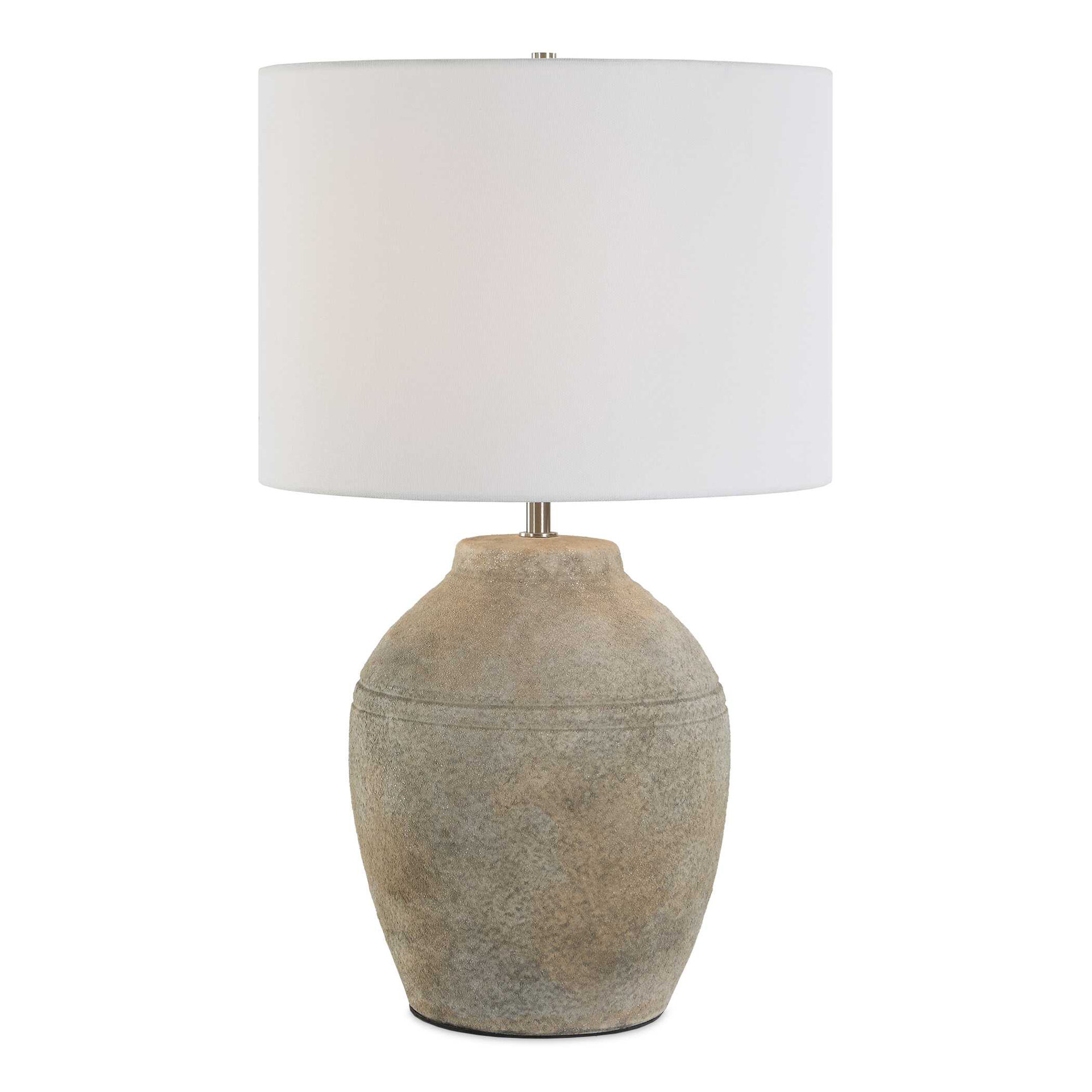 Jolia Ceramic Table Lamp, White, 23.5" H x 14" W x 14" D