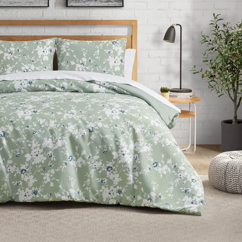 Full Blue Reversible Microfiber Comforter Set with Piped Edges