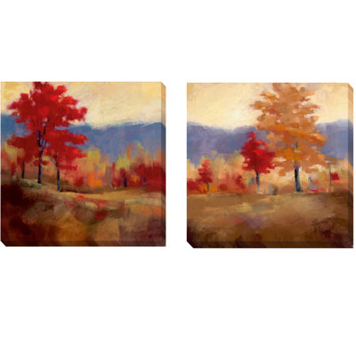 « automne splendor » par karen margulis, ensemble de 2 reproductions d’art sur toiles tendues