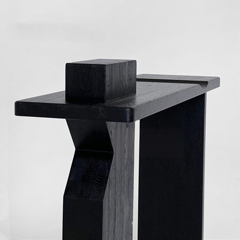 Table d'entrée en bois massif d'inspiration rétro, H 33,5 po x l 47,2 po x P 15,7 po