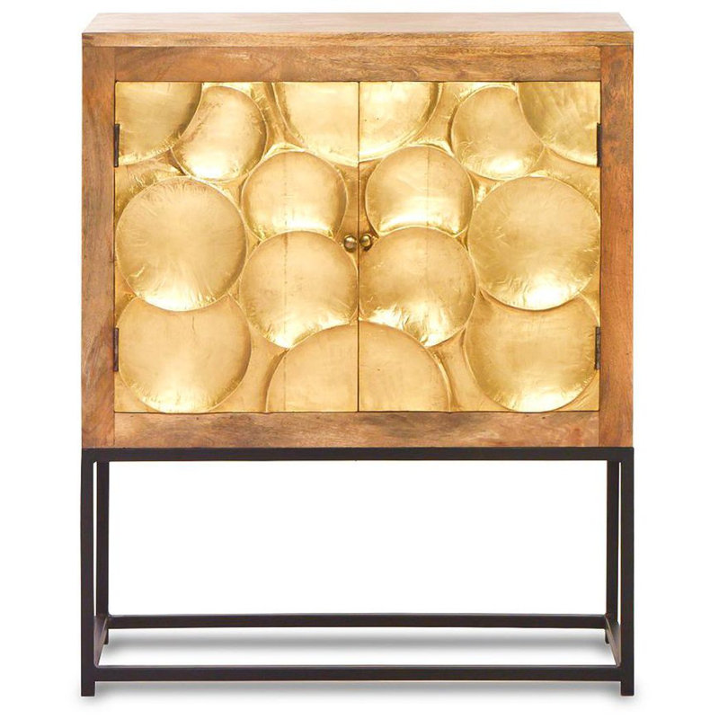 Armoire d'appoint 40 "à motif de cerclage moderne en laiton sur support en fer Paris