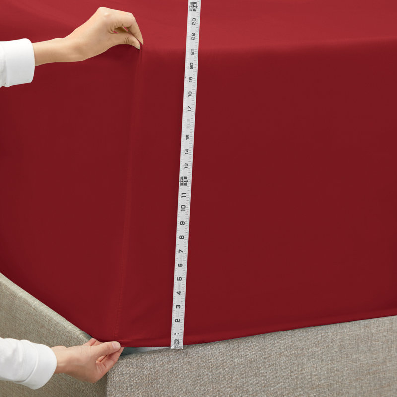 Ensemble de draps luxueux en microfibre, Rouge bourgogne, Très grand californien