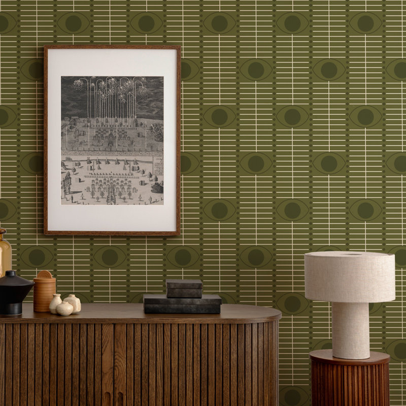 Osidan - Olive Oasis Wallpaper, Non-Pasted, Olive, Faux Grasscloth