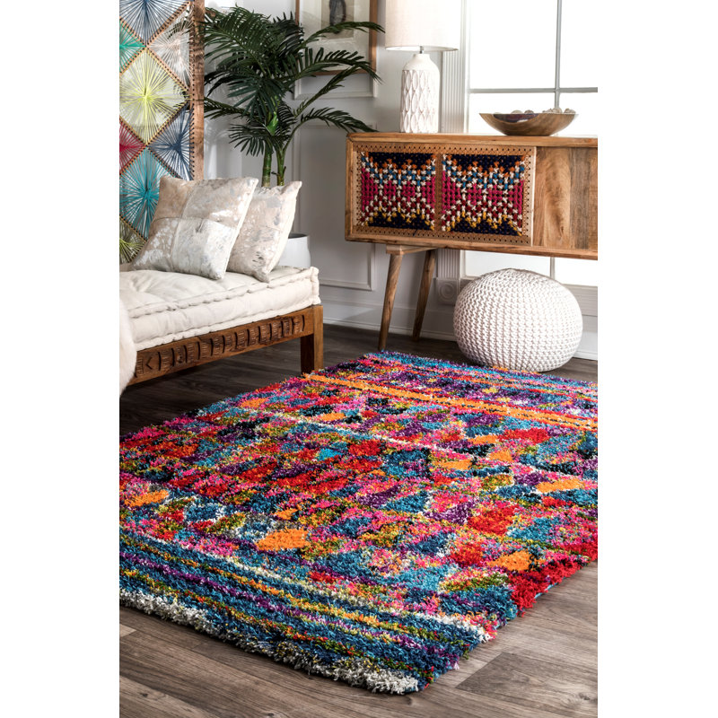 Tapis bleu sarcelle Perri, Rectangle 5 pi 3 po x 7 pi 6 po