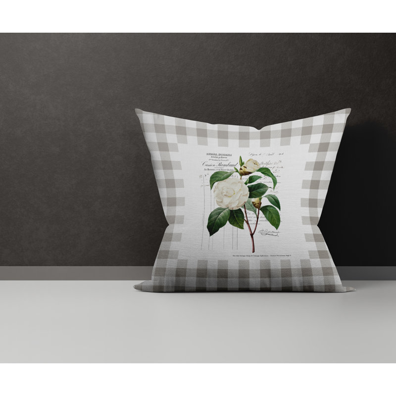  Housse et insert d'oreiller en coton Joelle, L 15 po x H 15 po, Gris