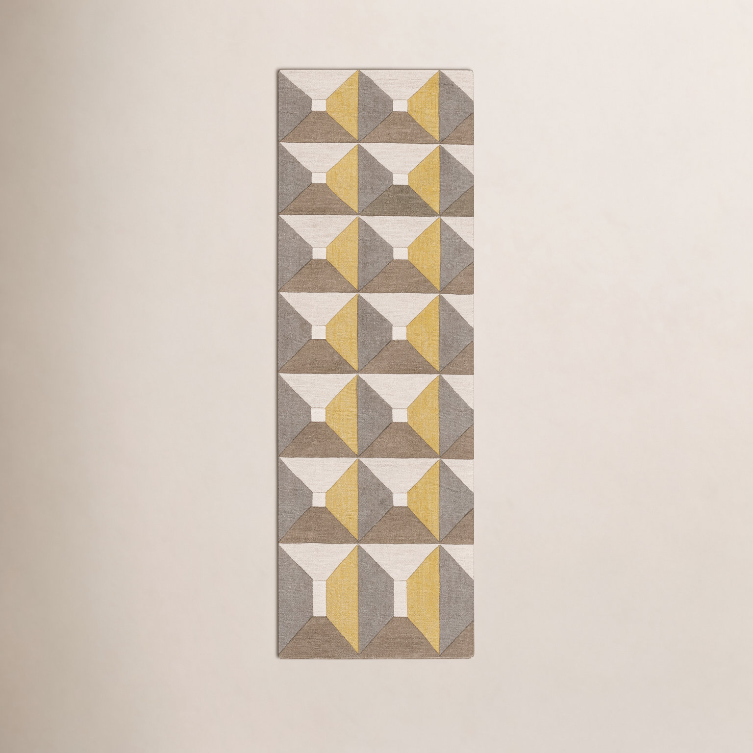 Gilderoy Gold Gray Hand-Tufted Wool Rug, Runner 2'3" x 8'