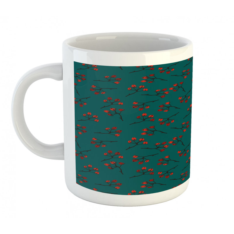 Grande tasse à café baies de noël