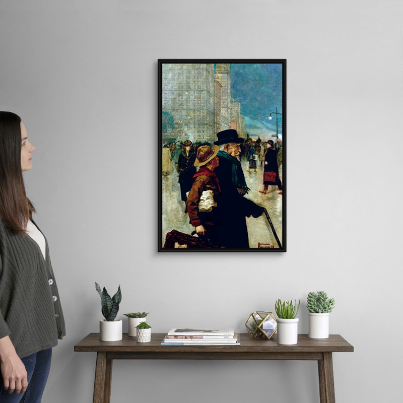 Art mural sur toile Norman Rockwell, H 32 po x l 22 po x P 1,75 po, Cadre flottant noir