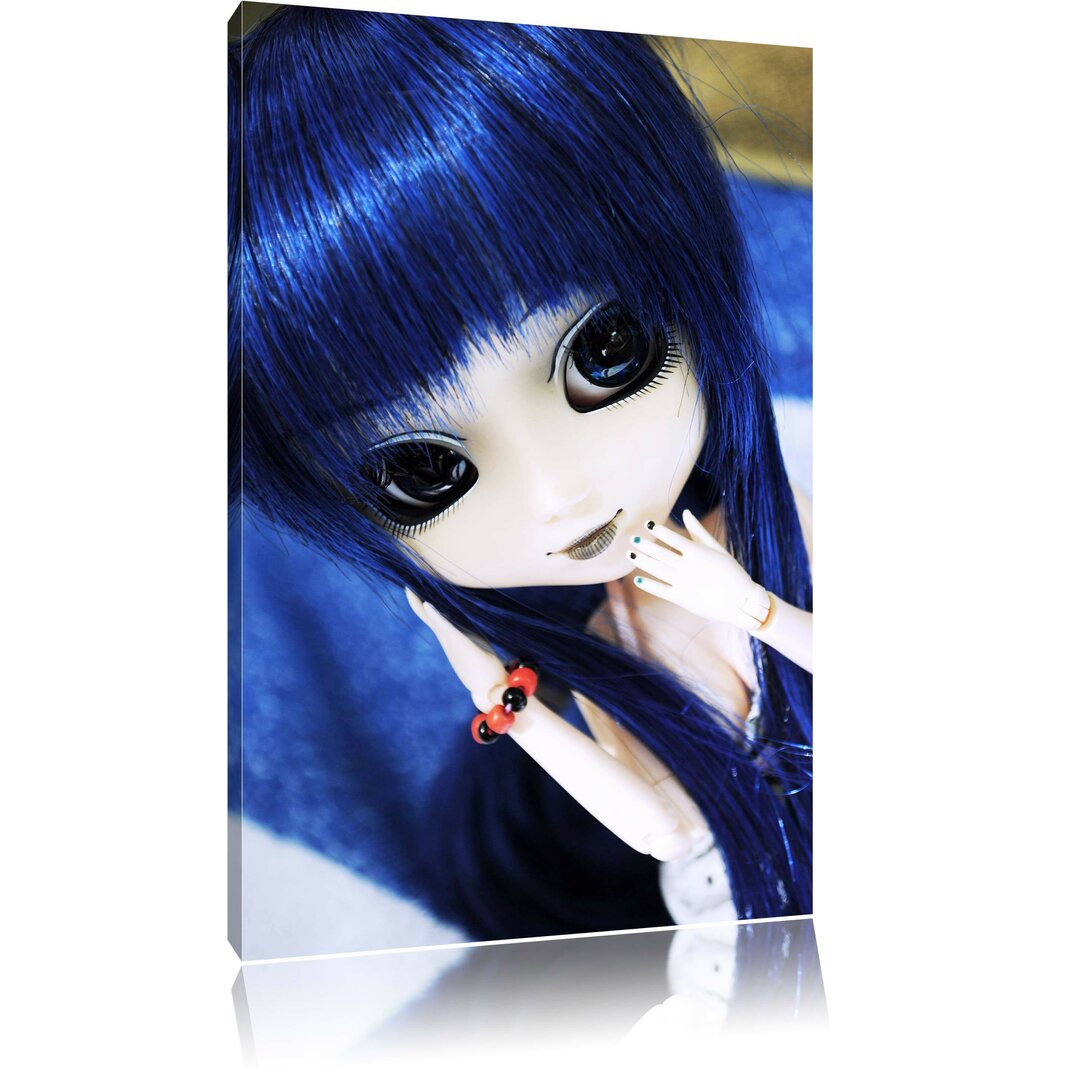 Leinwandbild Pullip-Puppe mit blauen Haaren