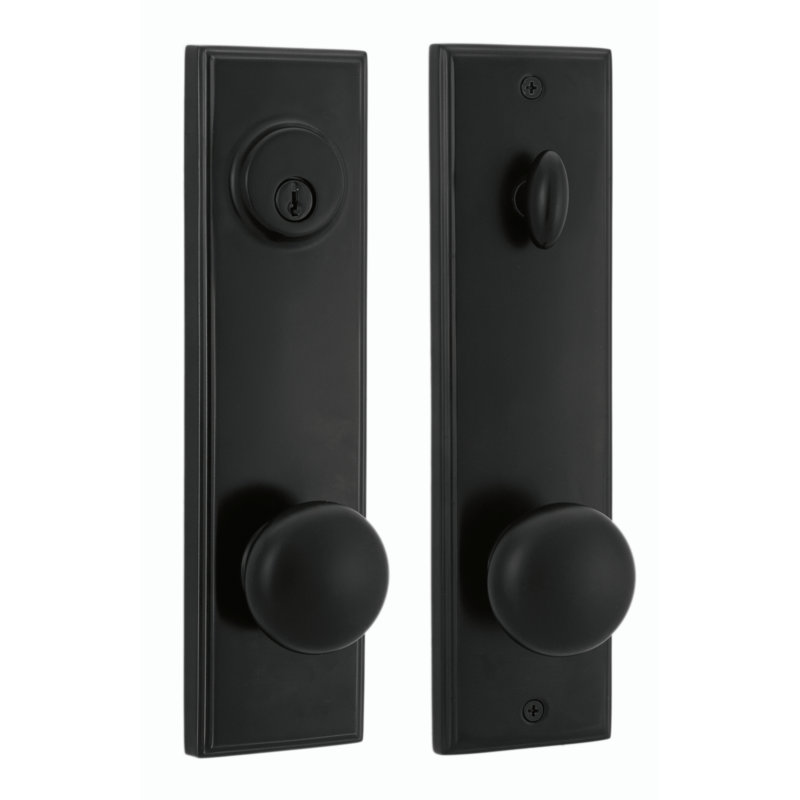 Boutons Atteberry avec pêne dormant, Gauche, Noir mat