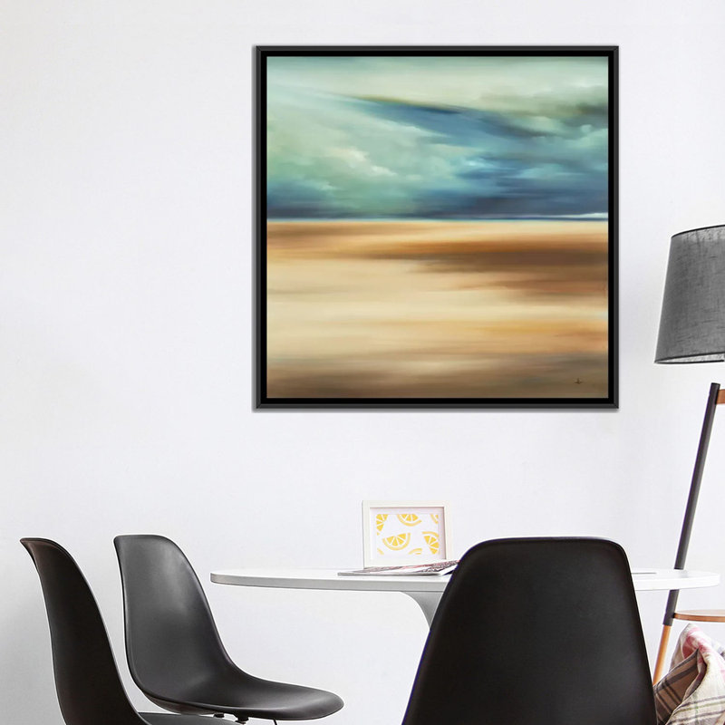 « scape 109 », impression sur toile, H 18 po x l 18 po x P 1,5 po, Toile avec cadre noir, Pas de tapis