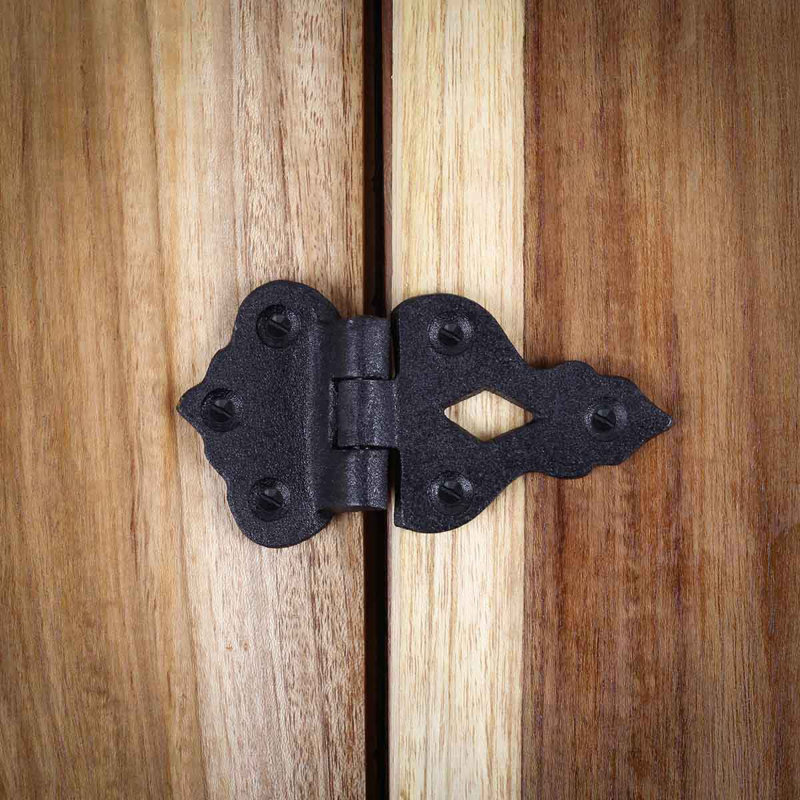 Black Wrought Iron Offset Cabinet Hinges with Hardware
