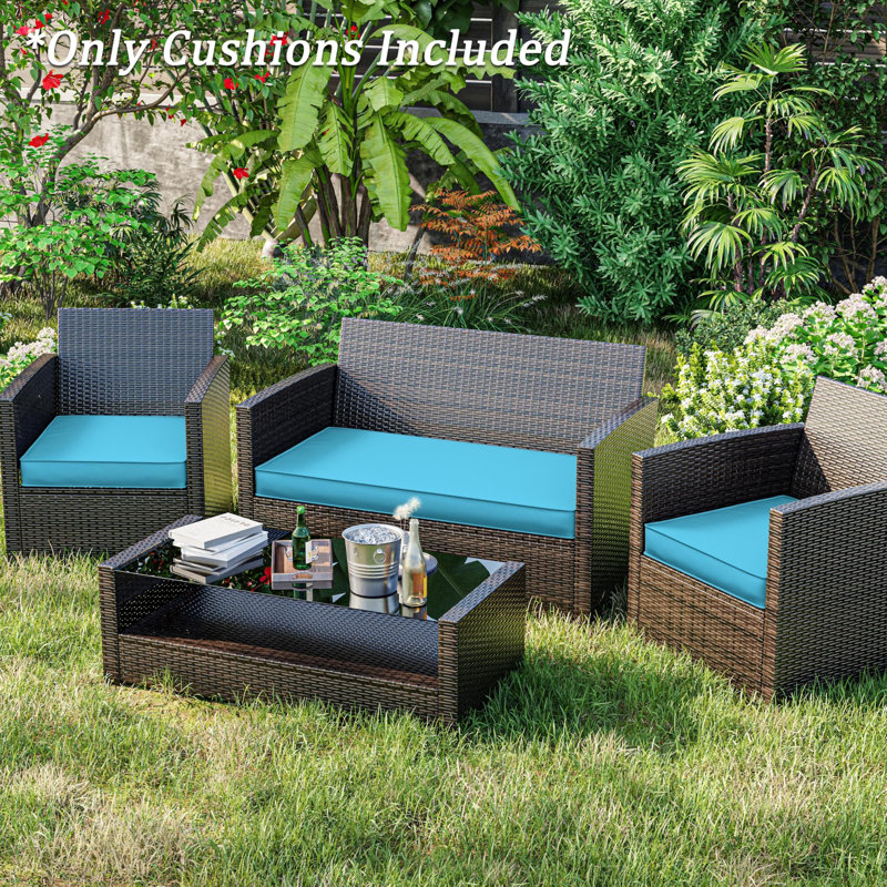 Outdoor Seat Cushions (Set Of 3), Lake Blue