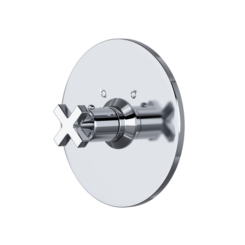 Lombardia 3/4" Thermostatic Trim Without Volume Control, Polished Chrome