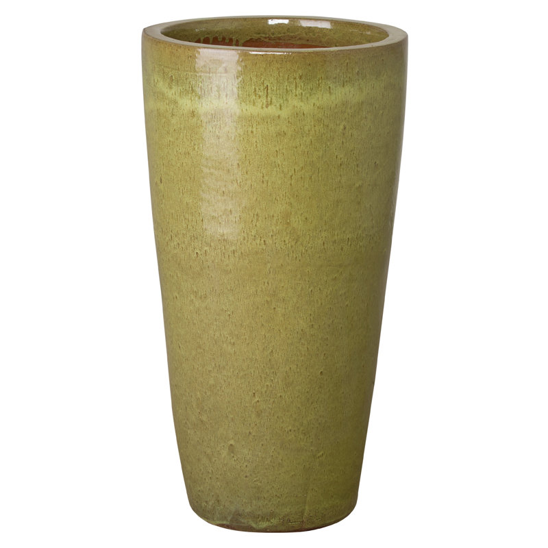 Pot de fleurs en céramique, H 36 po x l 18,5 po x P 18,5 po, Citron